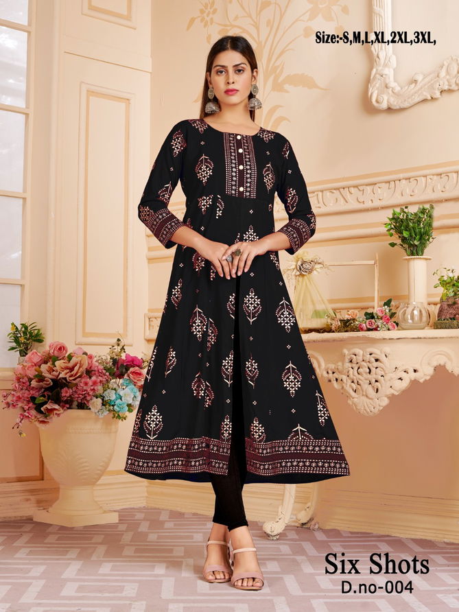 Six Shots 001-008 Party Wear Kurtis Catalog